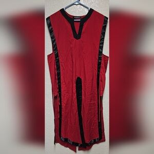 Medieval Men's Viking Sleeveless Cotton Red Tunic Cosplay LARP Costume SCA